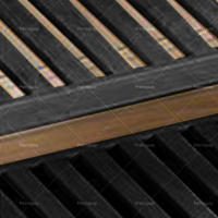 Salón moderno sencillo de tres pisos, hierro forjado, estante de madera multicapa del suelo al techo, estante, estante de celosía de madera maciza - details 2