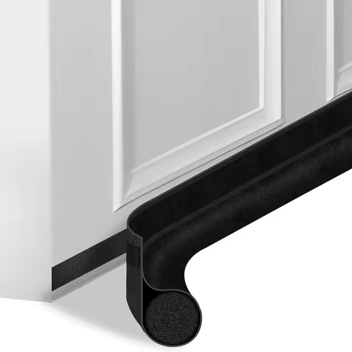 Tira De Sellado Para Puerta De Bajo 1PC Negro Aislante De Sonido Y Aislante De Energía Para Interior Y Exterior Anti-Viento Anti-Polvo Y Anti-Enfriamiento - 1