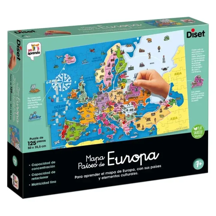 Diset Puzzle educativo para aprender Países de Europa 68947 - 1