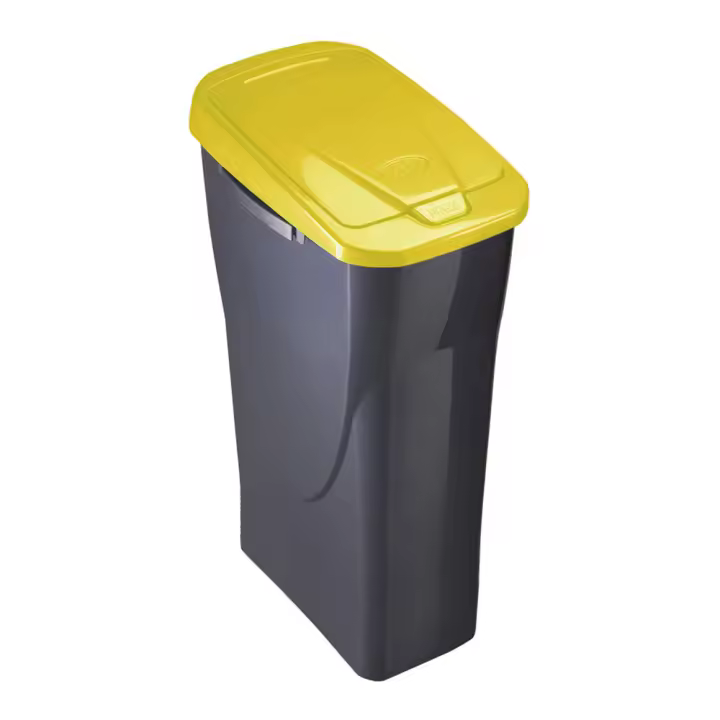 Cubo 15 litros ecobin con tapa color negro/amarillo 20x31x42cm mondex - 1
