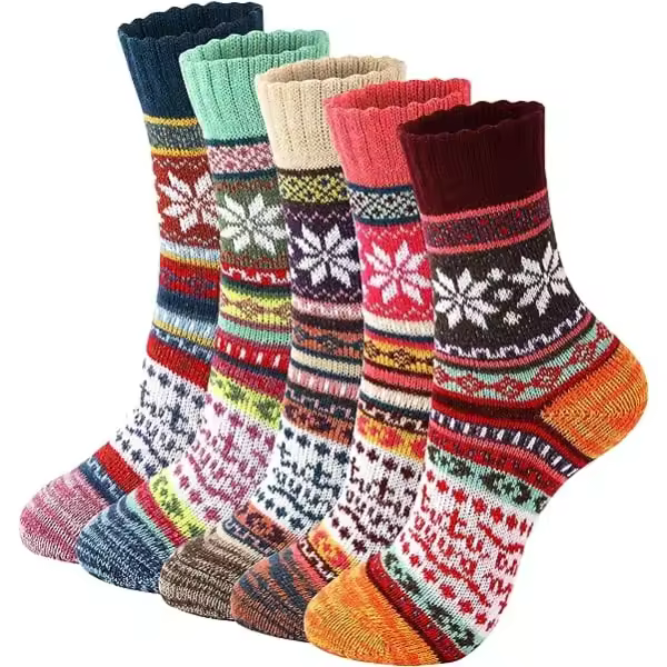 pairs of wool socks - Vintage Winter warm wool socks for women, Sof - 1