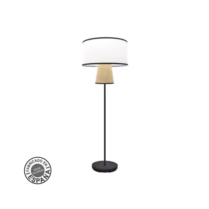 Fabrilamp - Pie De Salon Camboya 1xe27 Blanco/natural 40d - 1