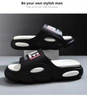 Zapatillas De Hombre Verano Playa Antideslizantes Suaves Sandalias Ultra Ligeras Con Letras Resistentes Al Agua Para Baño Y Uso Diario - details 4