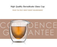 Taza De Té Chino Arshen Hecha a Mano 200ml De Vidrio Resistente Al Calor Con Doble Capa Para Café Y Té Con Aislamiento De Calor - details 6
