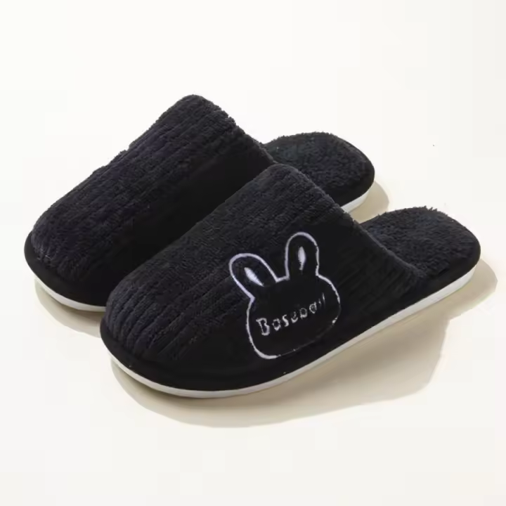 Pantuflas De Hombre De Peluche Cálidas Y Suaves Antideslizantes Para Interior Comodidad Sin Tacón Para Pareja Ideal Para Otoño E Invierno - 1