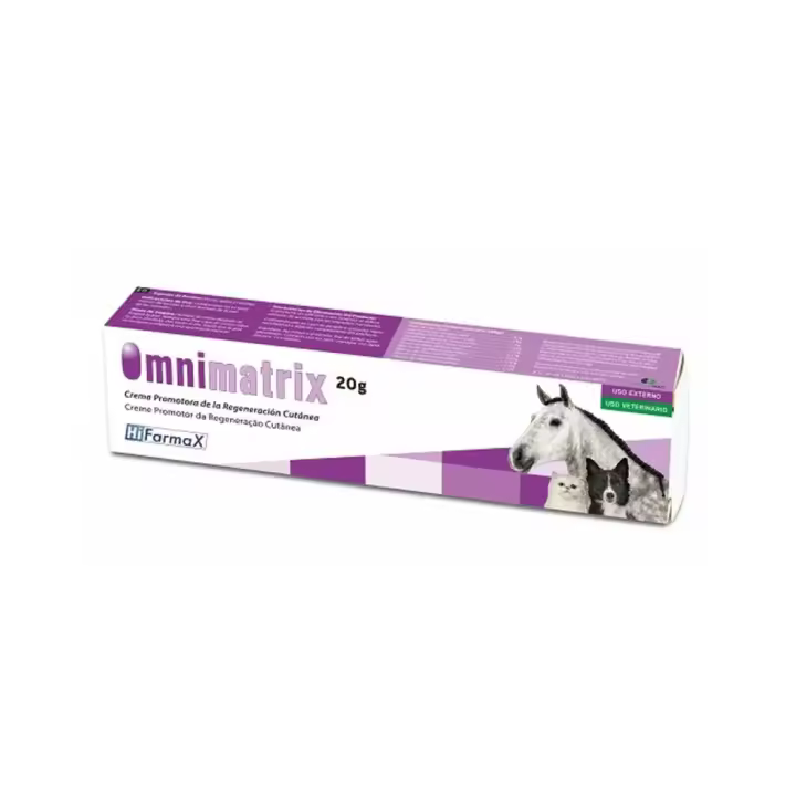 OMNIMATRIX Crema 20 g pomada cicatrizante y regeneradora de la piel para perros, gatos y caballos Hifarmax - 1