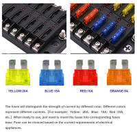 Caja De Fusibles 12V 32V Con Portafusibles M5 Y 6/12 Maneras Con Cubierta De Plástico Y Luz LED Para Coche Barco Marina - details 5
