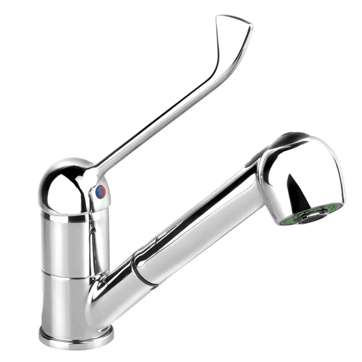 Grifo de Cocina extraíble spray ducha - Monomando Gerontológico palanca larga codo   GOLDMAN SERVICE - 1