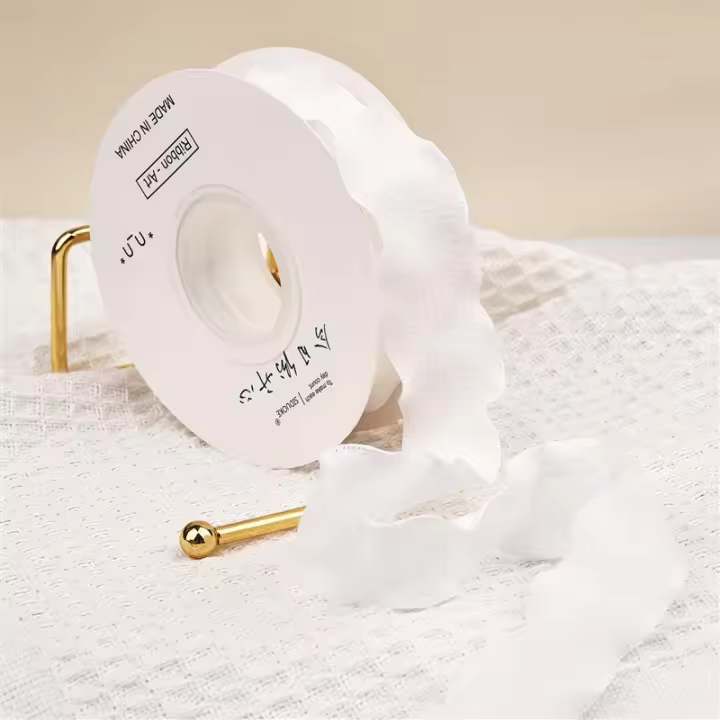 Cinta De Encaje Estilo Coreano En Color Crema De 10 Yardas Para Embalaje De Flores Regalos Cokcake Decoración Hecha a Mano - 1