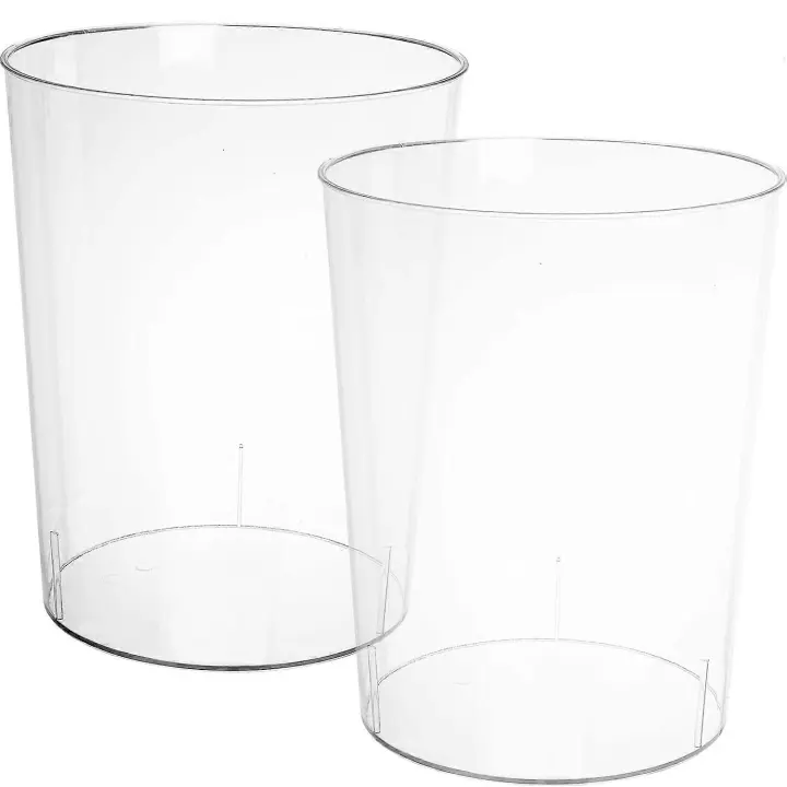 Cesta de residuos de plástico de 2 piezas, papelera redonda transparente pequeña Papelera para Baño, Dormitorio, cocina, hogar, oficina - 1