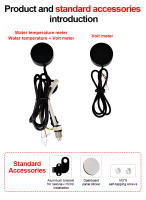 Nuevo Voltímetro Y Medidor De Temperatura De Agua Para Motocicleta Impermeable Con Pantalla Dual Modelo YL-M3636 Material PC - details 8