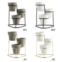 Juego De 3 Macetas De Suculentas En Hierro Dorado Y Negro Soporte De Flores De Estilo Europeo Para Decoración De Jardín Y Hogar Material Sillería - details 0