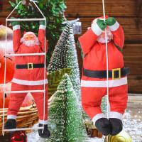 Decoración De Navidad: Santa Claus Subiendo Por Una Cuerda De Ladder Adorno De Árbol De Navidad Inflable Muñeco De Exterior - details 0