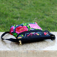 Nueva Bandolera De Hombro Para Mujer Estilo Étnico Con Bordado Tres Cremalleras Pequeño Bolso De Mano Casual De Lona Viaje - details 5