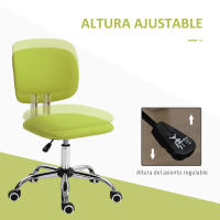 Vinsetto Silla de Oficina sin Brazos Silla de Escritorio Giratoria Tapizado de Tela con Altura Ajustable Estilo Moderno Carga 120 kg 48x53x80-90 cm Naranja/Verde - details 3