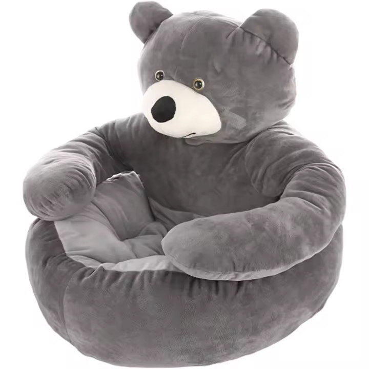 Cama para perros, sofá suave para cachorros, lavable, de lujo, con tapete de algodón, ideal para gatos, diámetro de 55 cm - 1