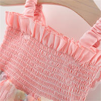 Vestido De Princesa Para Niñas Fiesta Cumpleaños Verano Con Alas Y Cinturón Atrás Decoración De Mariposa Bordada Vestido De Encaje - details 5