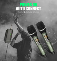 Micrófono Inalámbrico UHF Rechargeable 2 Canales Microfonos Dinámicos Ajustable Frequence Para Escenario 200 Pies DL602 - details 3