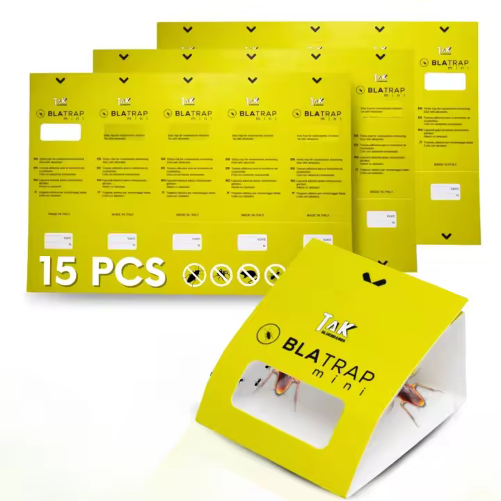 15 PCS - Trampas para Cucarachas Adhesivas Extra-Fuertes Profesional con Atrayente Alimentario para la casa - Sin Veneno ni Biocidas - Fabricadas en Europa - 1