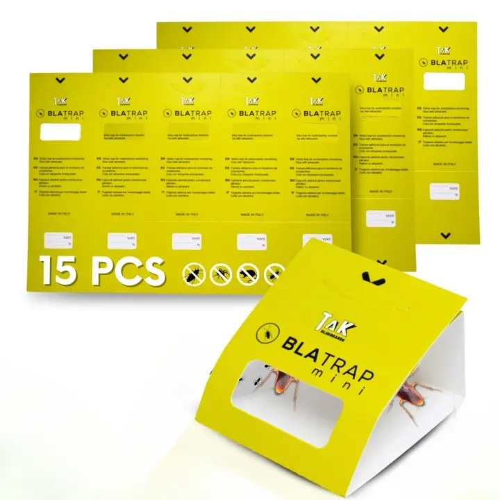15 PCS - Trampas para Cucarachas Adhesivas Extra-Fuertes Profesional con Atrayente Alimentario para la casa - Sin Veneno ni Biocidas - Fabricadas en Europa - 1