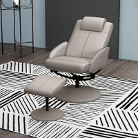 Sillón TV reclinable giratorio 360 ° con reposapiés Gris, L 78 × A 71 × A 101 cm, Cómodo Sillón de Salón - details 0
