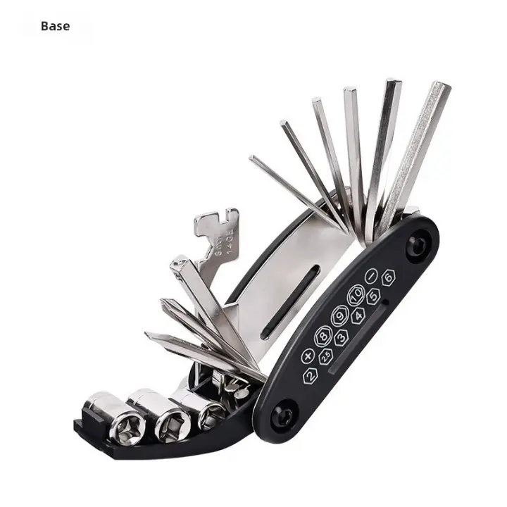Herramienta Multifuncional De Bicicleta Portátil 16 En 1 Llave De Sockets Para Motocicleta Y Reparación De Bicicletas Herramienta De Destornillador - 1