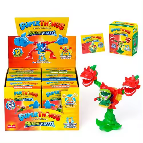 SUPERTHINGS Serie Mutant Battle – Contiene 6 Exoskeletons de la Serie Mutant Battle. Cada Caja Contiene 1 Exoskeleton + 1 SuperThing + 1 Checklist. Compatibles con SuperThings y Kids - 1