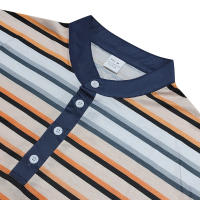 Camiseta de manga larga Henry holgada informal con cuello redondo y rayas coloridas para hombre, estilo americano, otoño e invierno, nueva - details 23