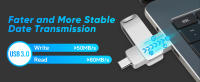 Unidad USB, unidad flash USB de 128 G, memoria USB 3.0, unidad USB tipo C para computadora, computadora portátil, Android, fotos, videos, música y archivos - details 1