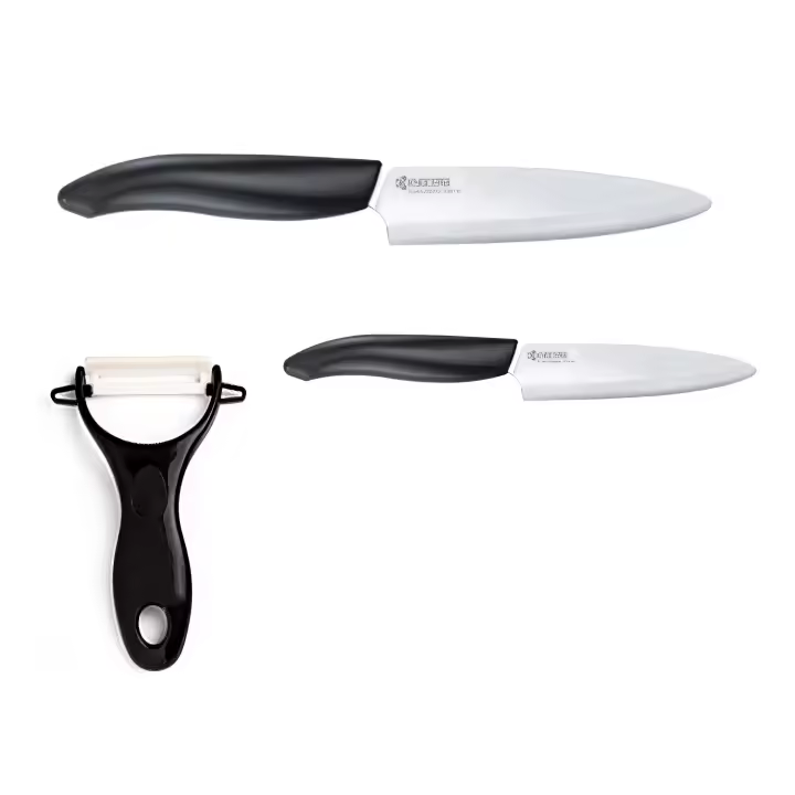 Set de Cocina Schafer - Precisión, Comodidad y Durabilidad en 4 Piezas - Utensilios de Corte de Cerámica y Tabla de Cortar Resistentes - Ideal para el Uso Diario en tu Cocina - 1