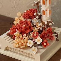 Bloques De Piano De Rosas Eternas Con Luz Bloques De Construcción Miniatura Para Decoración Del Hogar Regalo De Navidad Para Niños Y Adultos - details 0