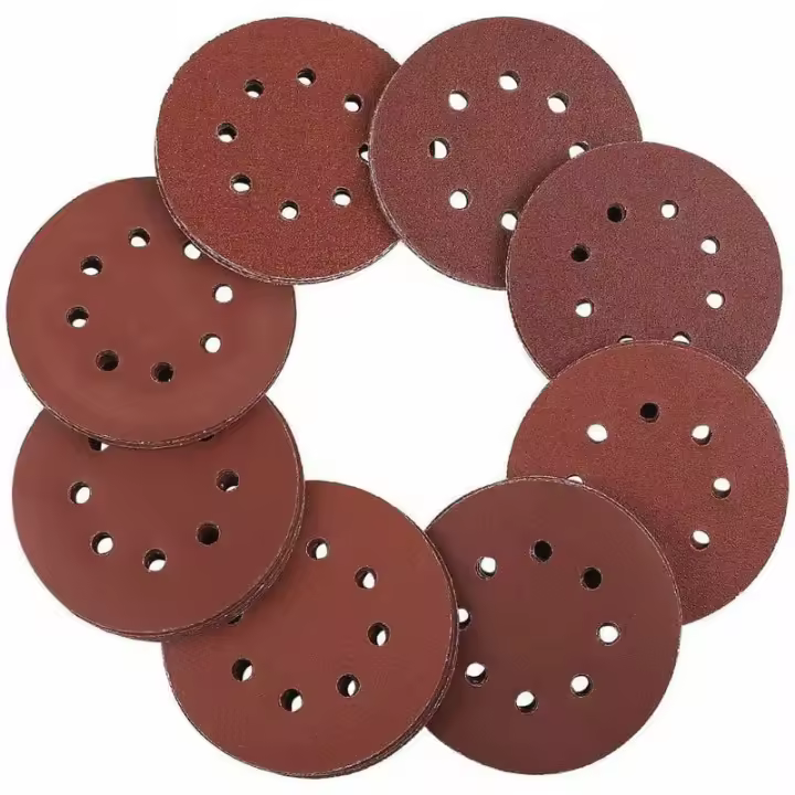 Discos de Lija 125mm Velcro - 100 Piezas, Papel de Lija 8 Orificios, Lija Excéntrica - 1