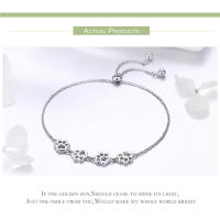 Pulsera De Cadena Y Enlace Con Huella De Perro En Plata De Ley 925 Para Mujer Joyería Moda Lindo Regalo Suertudo WOSTU CQB096 - details 4