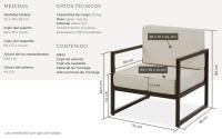Tectake - Conjunto de salón de jardín COMOSA acolchado XXL, Conjunto de salón acogedor compuesto distintas partes, Máximo confort gracias a los cojines de asiento y respaldo ultragruesos, Estructuras de acero revestido en polvo para una máxima estabilidad - details 4