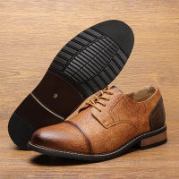 Nuevos Zapatos Casuales Para Hombre 2024 Talla 7-13 Derbies De Cuero Moda Zapatos Con Cordones Antideslizantes Para Primavera/Otoño - details 3