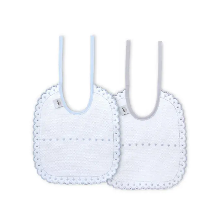 BAVETE (PACK 2 UNIDADES) 100% ALGODÃO- CINZA & AZUL - 1