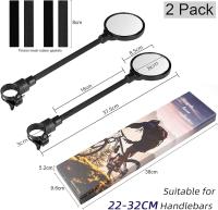 Juego de 2 espejos de bicicleta para manillar, espejo de manillar retro 360 ° ajustable, espejo de scooter eléctrico, bisel de espejo para bicicleta de montaña, bicicleta de carretera, bicicleta de carreras, ciclomotor - details 0