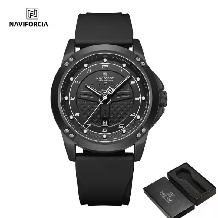 Reloj De Pulsera Para Hombre NAVIFORCE 2024 Lujo Deportivo Militar a Prueba De Agua Con Calendario Cinta De Goma Quartzo Reloj De Moda Casual - 1