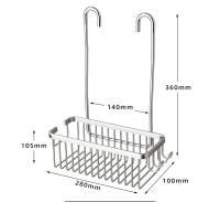 Estante de almacenamiento para baño, estante para Ducha, puesto para almacenamiento de gel de Ducha, cesta de almacenamiento, sin Perforaciones, 28*10*36 cm, Negro texturizado - details 0