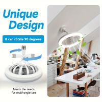 Ventilador de techo inteligente pequeño de 10 pulgadas con Luz y control remoto, 25 W, 3 velocidades, 3 Colores, 3000 K-6500 K, Bombilla LED ajustable, para dormitorio y Cocina, con Luz blanca y base E27. - details 3