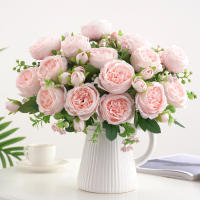 1pc Artificial Flor De Paeonia En Tela De Seda Para Decoración Falsa Flor Bouquet De Plástico Para Casamiento Fiesta En Casa - details 20