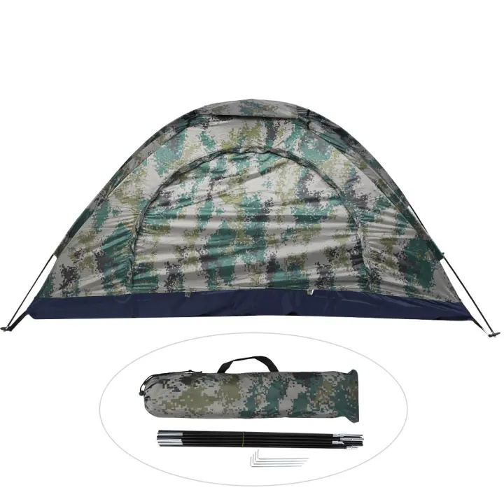 Carpa De Camping Para Una Persona Resistente Al Viento Disponible Para Pesca Y Escalada Carpa De Lona Camuflada De Doble Capa - 1