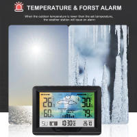 Multifunctional Wireless Weather Station Forecaster Indoor Outdoor Thermometer Hygrometer with Sensor Color Screen Alarm Clock - details 21