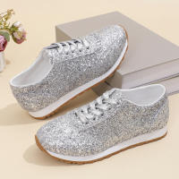 Zapatos De Mujer De Primavera Con Lentejuelas Bling Y Diseño Fashion Punta Redonda Antideslizantes Confortables Para Exterior Suela Gruesa - details 2