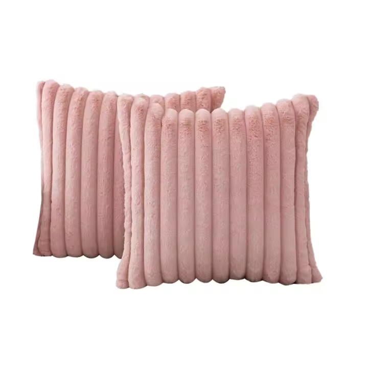 Funda de Almohada de Melo sintético Rosa 45x45cm(2PCS) - 1
