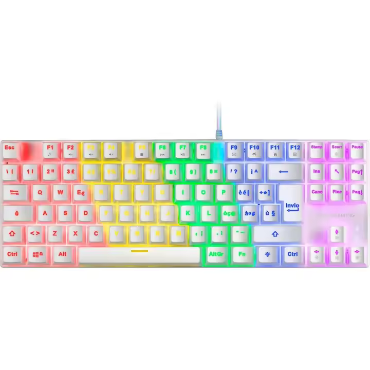 Teclado Gaming Mecánico MARSGAMING TKL FRGB, Antighosting, Switch Mecánico Rojo, Idioma Italiano, MK80, Color Blanco - 1