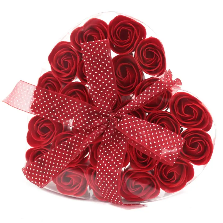Set de 24 flores de Jabón - rosas roja - 1