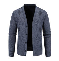Chaqueta De Fleece Para Hombre Cardigan Grueso De Otoño E Invierno Elegante Y Ajustado Marcas De Lujo Abrigo De Cuello Alto Con Bolsillos Para Uso Diario - details 2