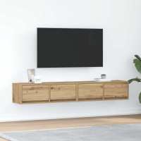 vidaXL Muebles de TV 2 uds 80x31x25,5 cm Madera de ingeniería en color Blanco/Madera antigua/Roble Sonoma y más | almacenamiento funcional diseño moderno para baño dormitorio sala - details 5