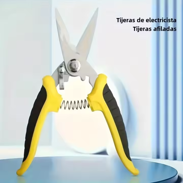 Tijeras De Electricista Multifuncionales De Acero Inoxidable 1PC Herramientas Manuales Para Corte De Alambre Y Placa De Acero Fina - 1